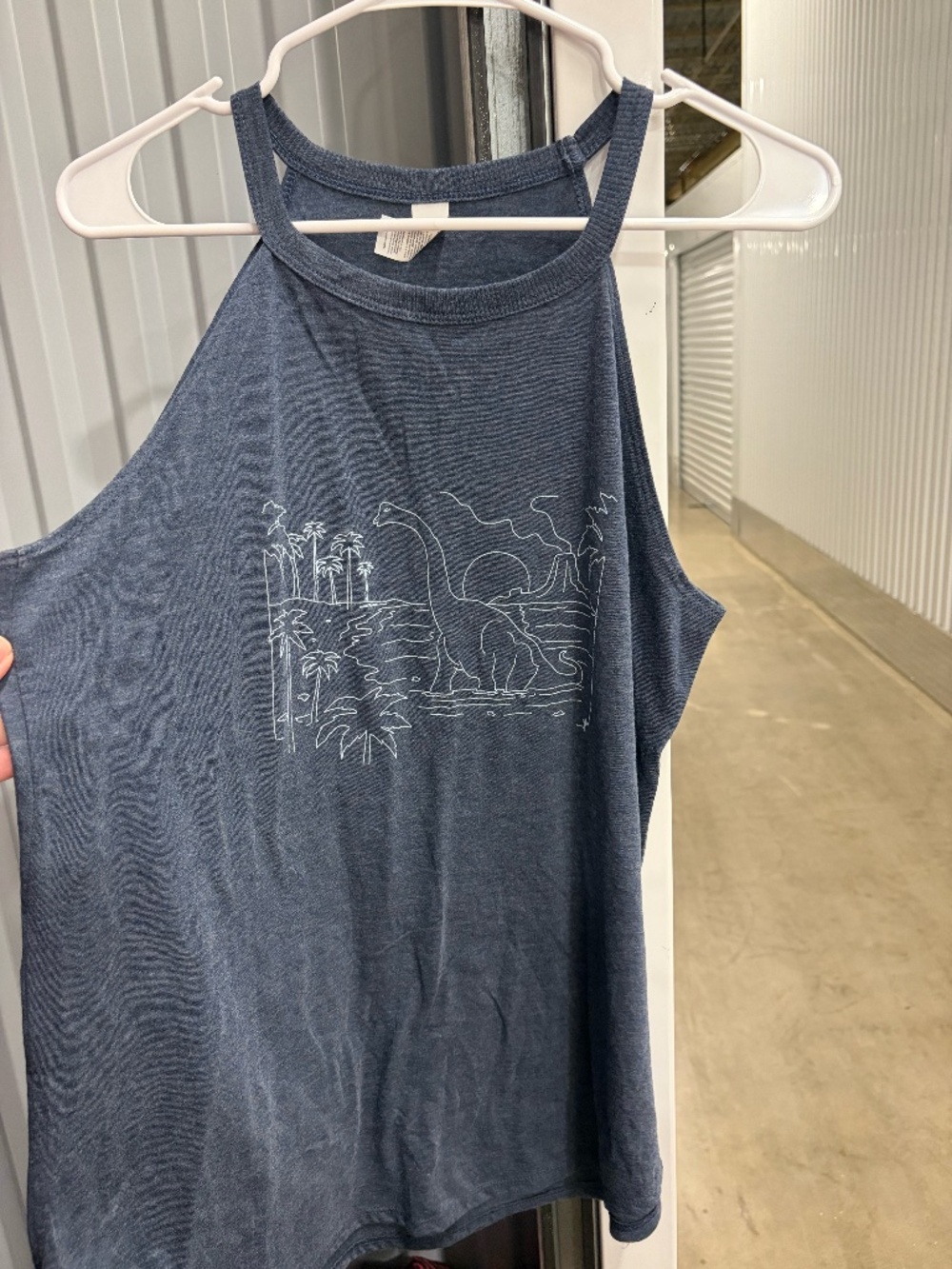 Heathered Blue Dinosaur Tank Top